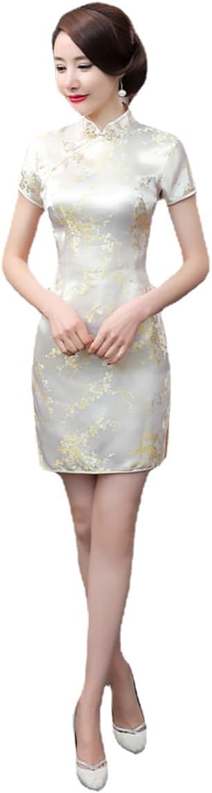 Chinese Style Dress Improves Cheongsam Temperament, Retro Long Silk Printed Daily Banquet Women's Performance Clothing